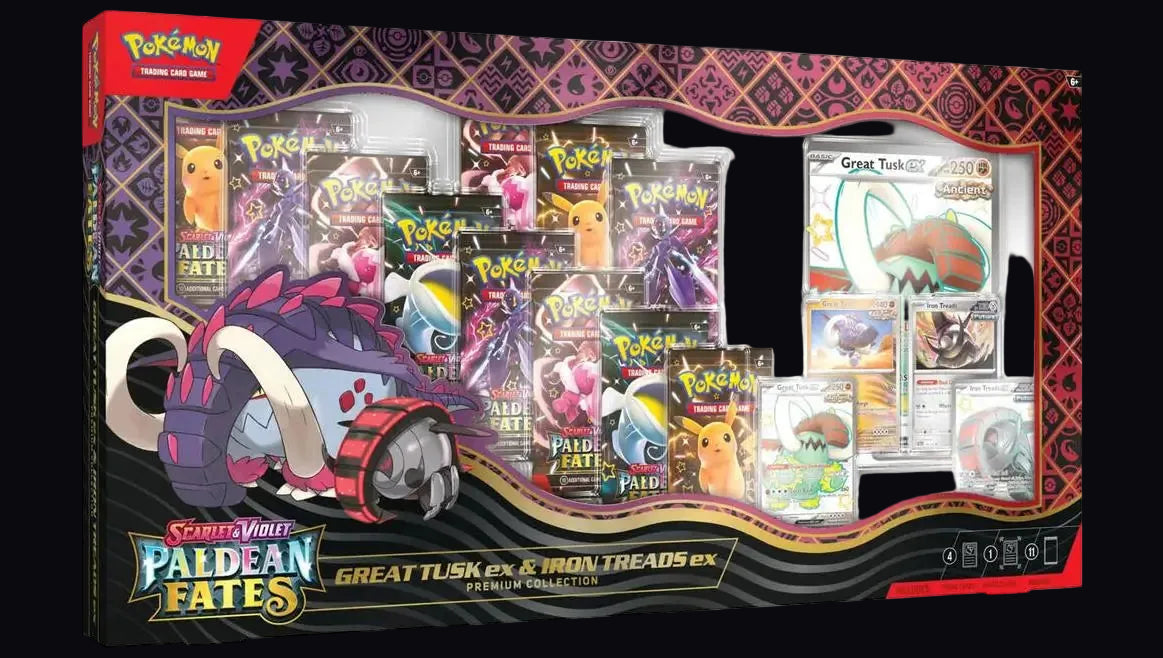 Pokémon TCG: Paldean Fates Great Tusk ex and Iron Treads ex Premium Collection