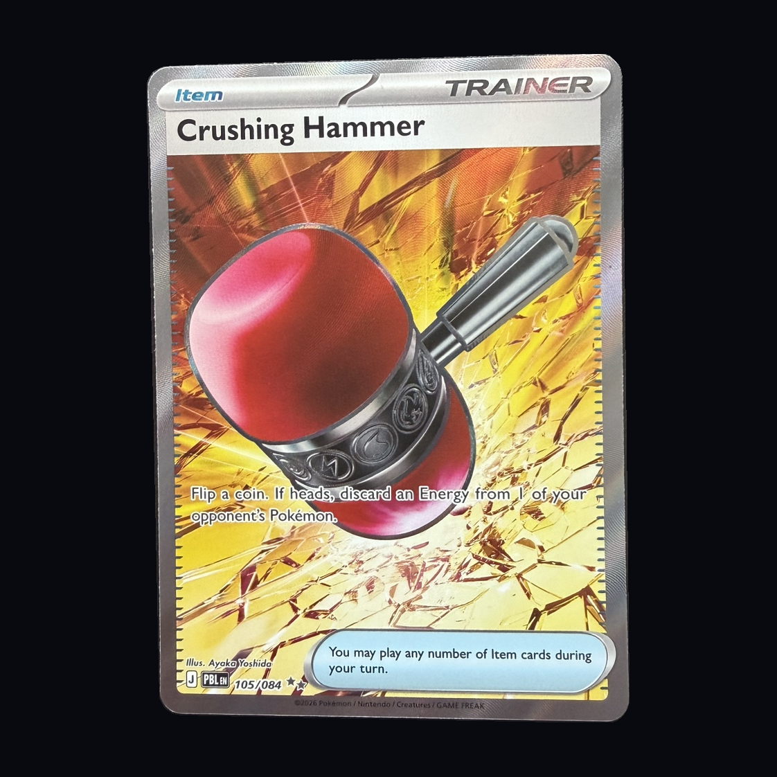 Pokémon: Crushing Hammer 105/084 – Pitch Black – Near Mint – actual front