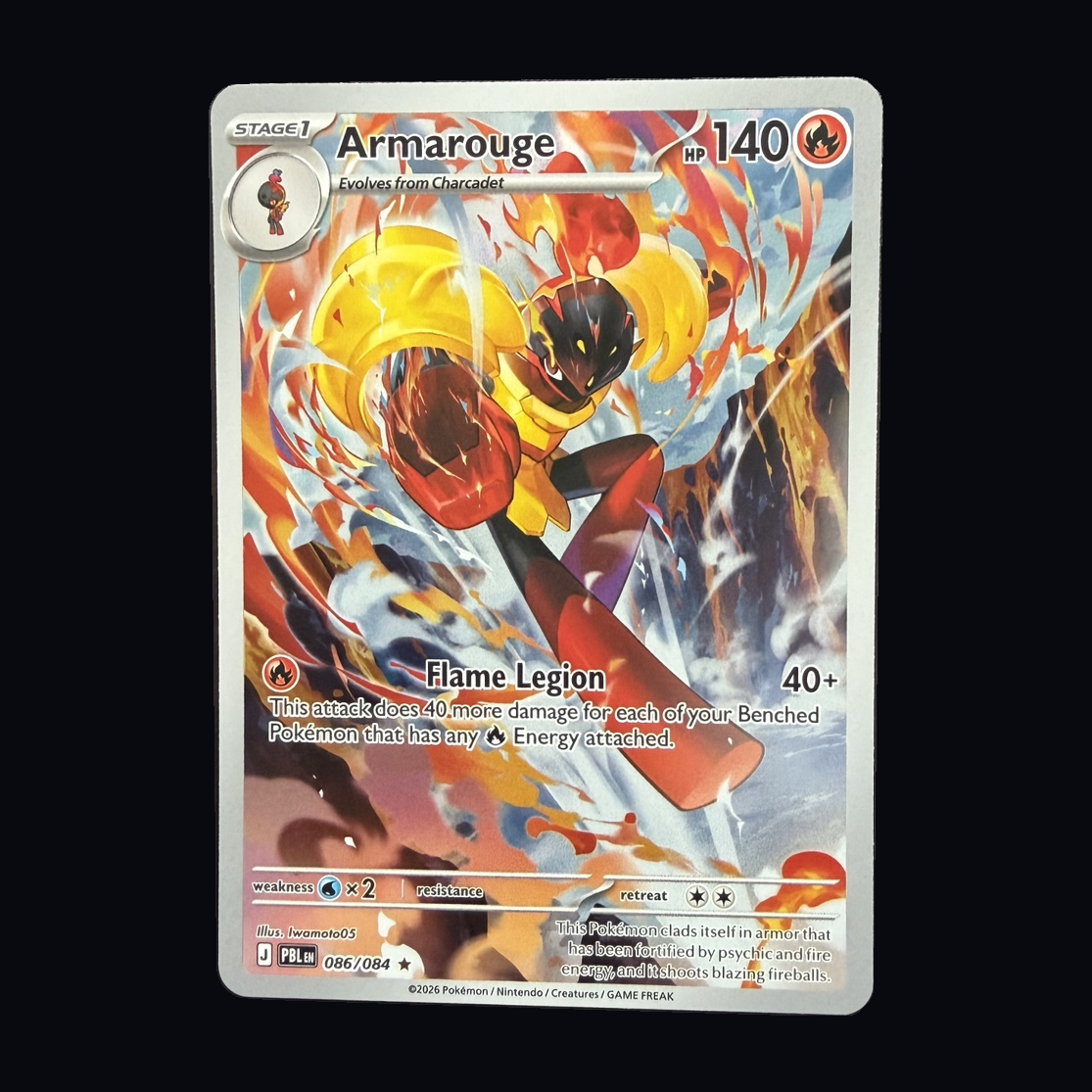Pokémon: Armarouge 086/084 – Pitch Black – Near Mint – actual front