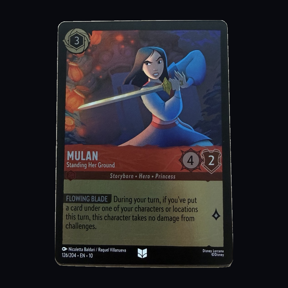Disney Lorcana: Mulan – Standing Her Ground 126/204 – Whispers in the Well – Near Mint – actual front