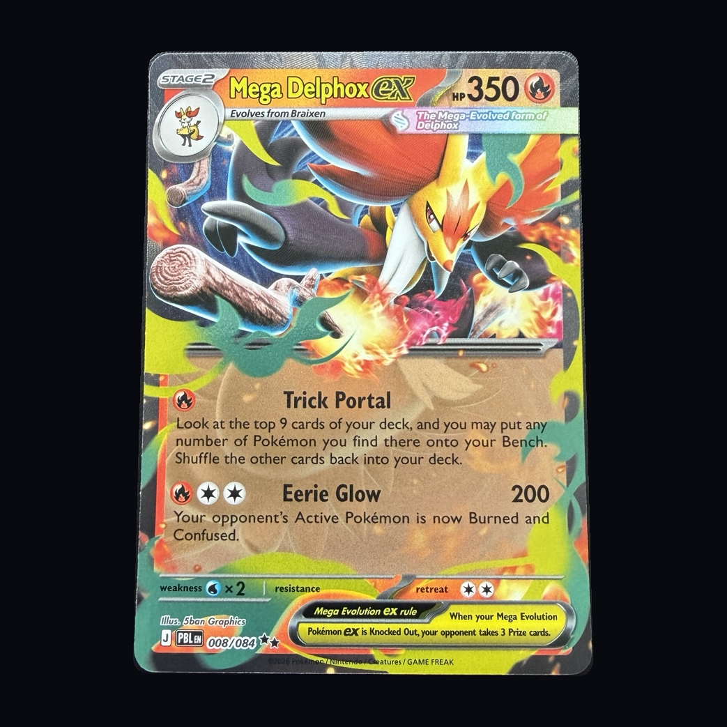 Pokémon: Mega Delphox ex 008/084 – Pitch Black – Near Mint – actual front
