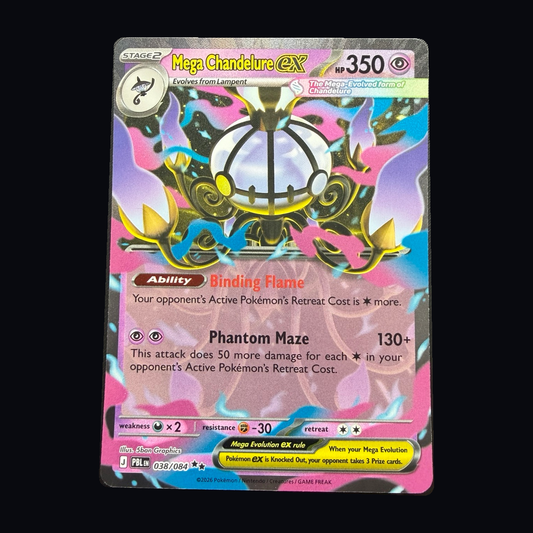 Pokémon: Mega Chandelure ex 038/084 – Pitch Black – Near Mint – actual front