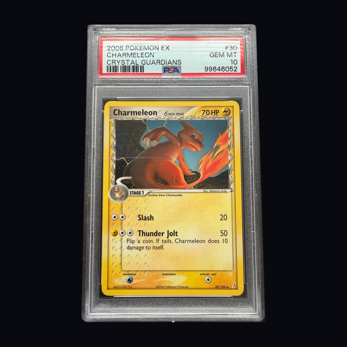 Pokémon: Charmeleon δ Delta Species 30/100 – EX Crystal Guardians – PSA 10 – actual front