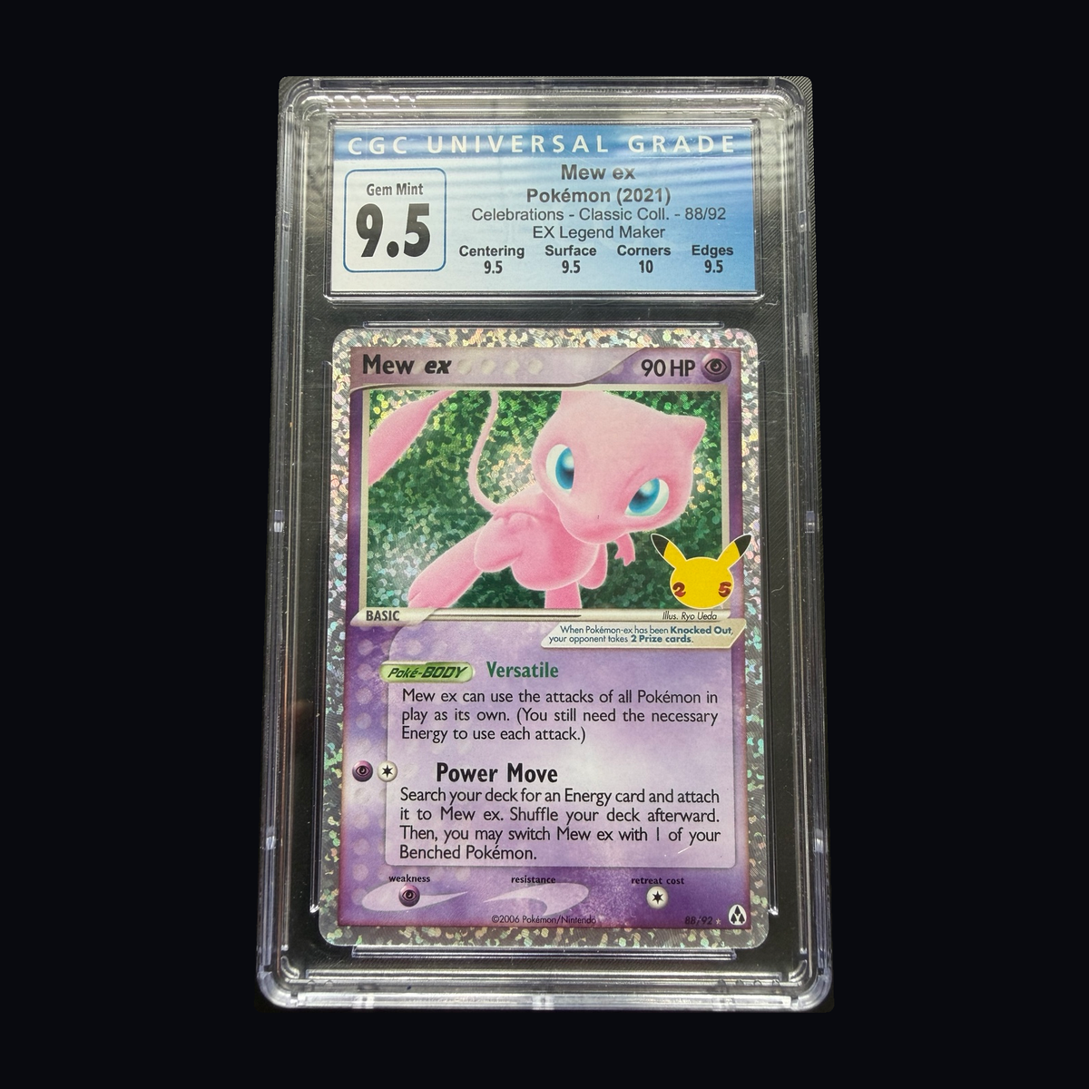 Pokémon: Mew ex 88/92 – Celebrations Classic Collection – CGC 9.5 – actual front