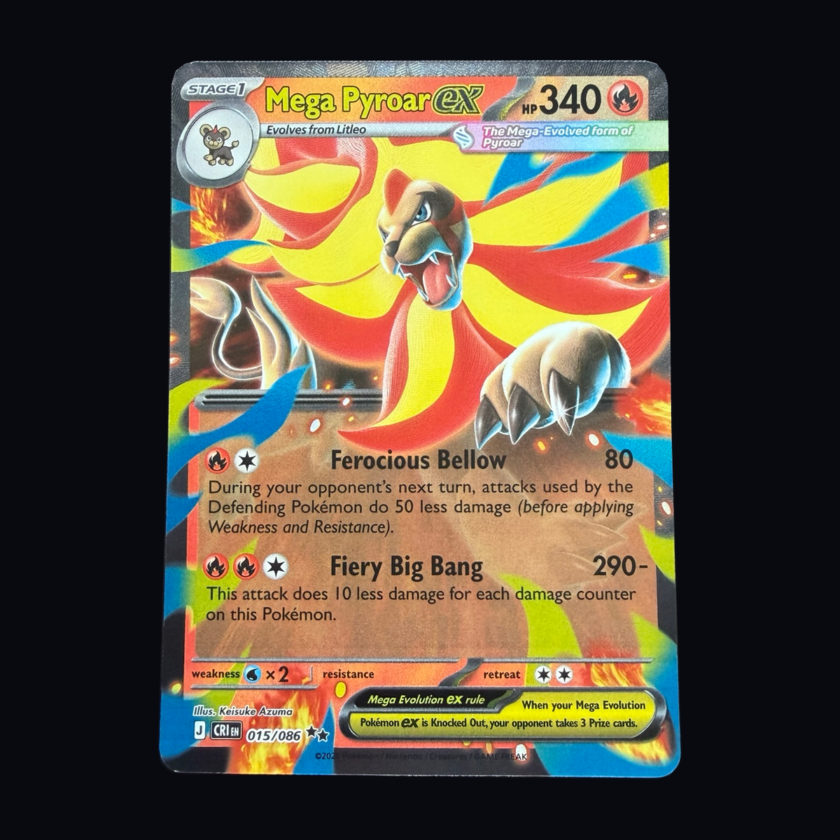 Mega Pyroar ex 015/086 actual card front