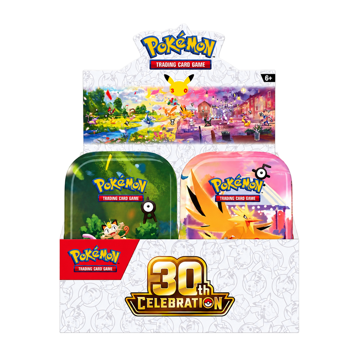 Pokémon TCG 30th Celebration Mini Tins 10-Pack display