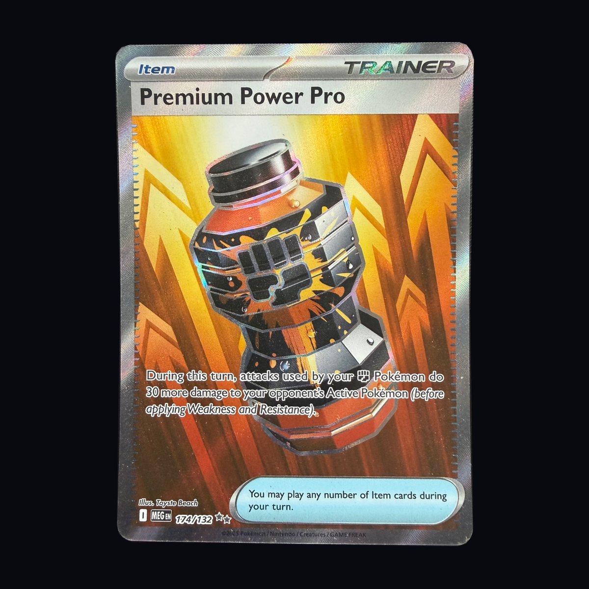 Premium Power Pro 174/132 actual card front