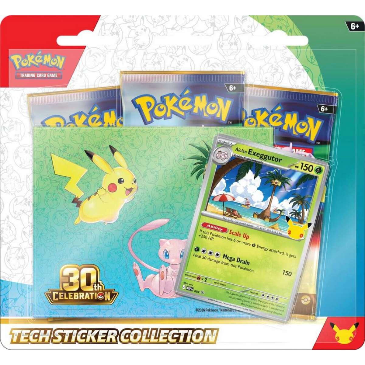 Pokémon TCG 30th Celebration Alolan Exeggutor Tech Sticker Collection