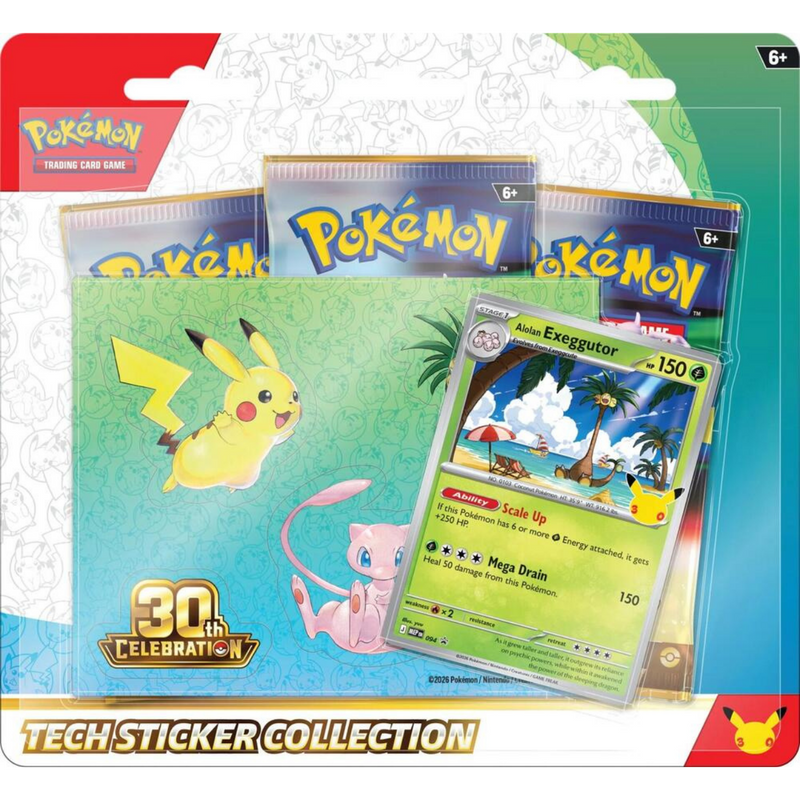 Pokémon TCG 30th Celebration Alolan Exeggutor Tech Sticker Collection