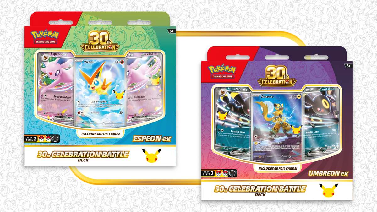 Pokémon TCG: 30th Celebration Battle Deck — edition choices shown; one item per purchase