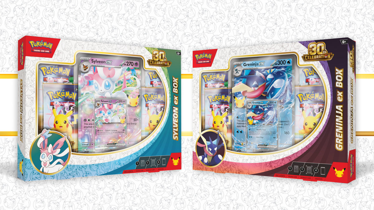 Pokémon TCG: 30th Celebration Pokémon ex Box — edition choices shown; one item per purchase