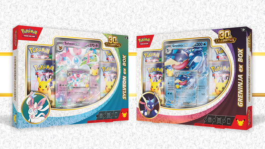 Pokémon TCG: 30th Celebration Pokémon ex Box — edition choices shown; one item per purchase